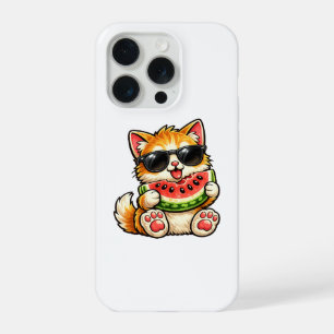 Koele Watermeloen Kat iPhone 15 Pro Case