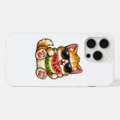 Koele Watermeloen Kat iPhone Hoesje (Achterkant horizontaal)