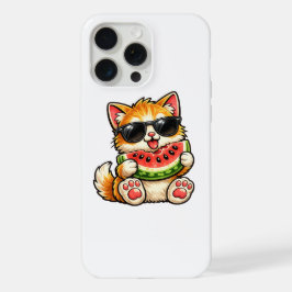 Koele Watermeloen Kat iPhone 15 Pro Max Case