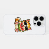 Koele Watermeloen Kat iPhone Hoesje (Achterkant horizontaal)