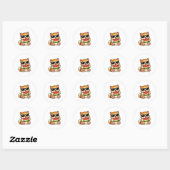 Koele Watermeloen Kat Ronde Sticker (Vel)