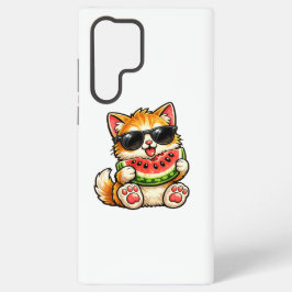 Koele Watermeloen Kat Samsung Galaxy Hoesje