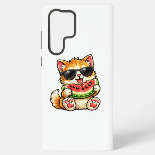 Koele Watermeloen Kat Samsung Galaxy Hoesje