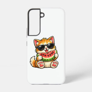 Koele Watermeloen Kat Samsung Galaxy Hoesje