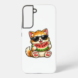 Koele Watermeloen Kat Samsung Galaxy Hoesje