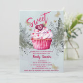 Koele waterverf groen cupcake kaart (Staand voorkant)