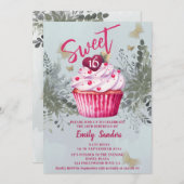 Koele waterverf groen cupcake kaart (Voorkant / Achterkant)