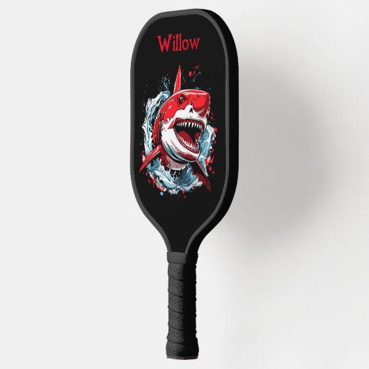 Koele Waterverf Shark Head Modern Monogram Pickleball Paddle (Links)
