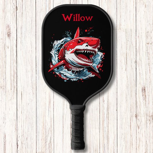 Koele Waterverf Shark Head Modern Monogram Pickleball Paddle