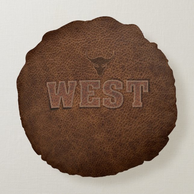 Koele Westerne tekst - Pas hem aan Rond Kussen (Achterkant)