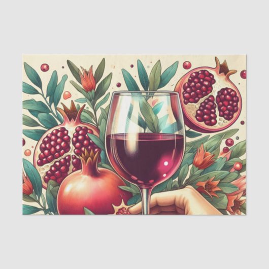 Koele wijn houdt van decoupage tissuepapier (Voorkant)