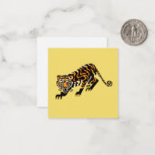 Koele wilde kat - TIJGER- Wildlife - Geel Notitiekaartje (Voorkant / Achterkant in situ)