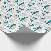 Koele Winter Bos Bloemen Cadeaupapier (Hoek)