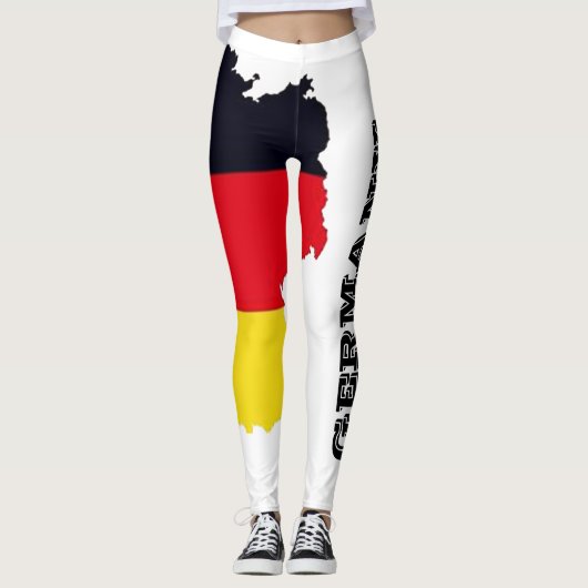 Koele witte Duitse vlag patroon sexy hot design Leggings (Voorkant)