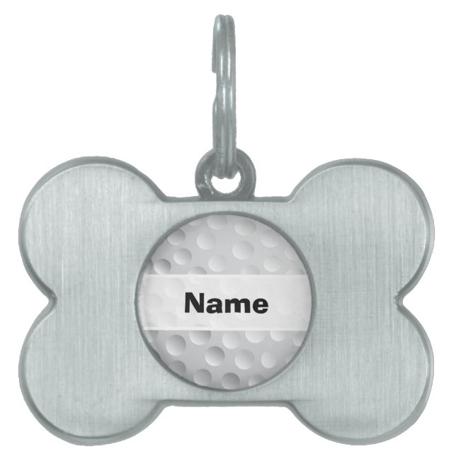 Koele witte golfbal textuur, Golfer Huisdieren Naamplaatje (voorkant)