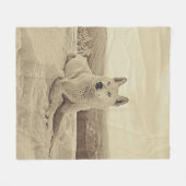 Koele witte husky en sneeuw cadeau liefhebbers fleece deken (Voorkant (Horizontaal))