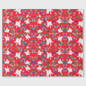 Koele witte olifant kerstcadeau inpakpapier (Vlak)