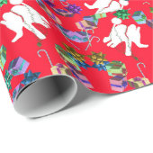 Koele witte olifant kerstcadeau inpakpapier (Rol Hoek)