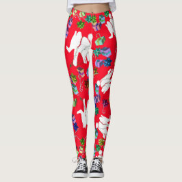 Koele witte olifant kerstcadeau leggings