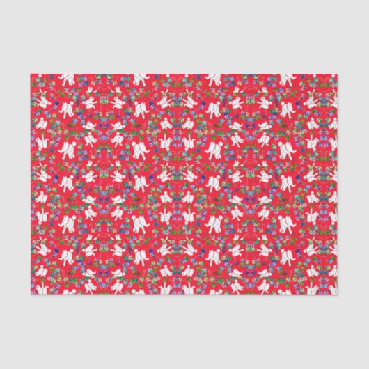 Koele witte olifant kerstcadeau tissuepapier (Voorkant)