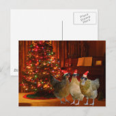 Koele Xmas kippen Feestdagenkaart (Voorkant / Achterkant)