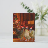 Koele Xmas kippen Feestdagenkaart (Staand voorkant)