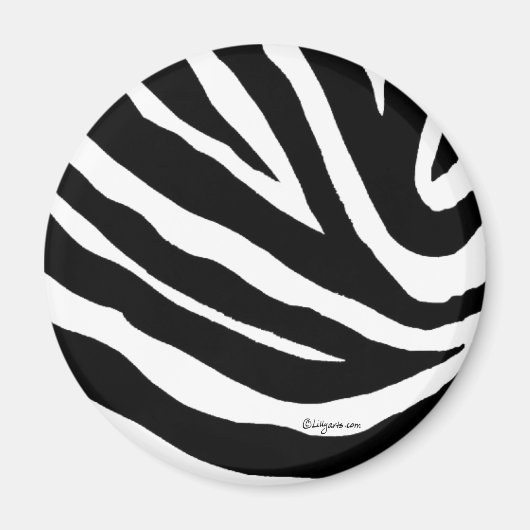 Koele zebra strepen ronde magneet (Voorkant)