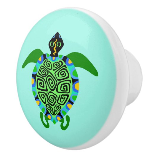 Koele Zeeen SCHILDPAD - Dierenvriend - Aqua Keramische Knop (Rechts)