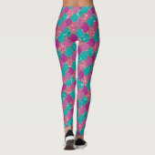Koele zeemeermin glitter eenhoorn patroon fuchsia  leggings (Achterkant)