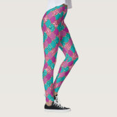 Koele zeemeermin glitter eenhoorn patroon fuchsia  leggings (Rechts)