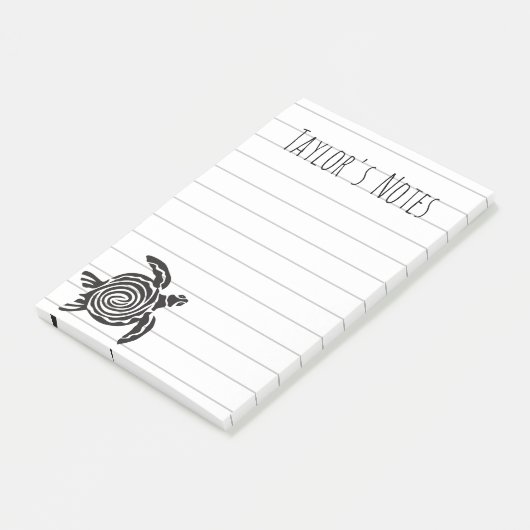 Koele Zeeschildpad Gepersonaliseerde Naam Post-it  Post-it® Notes (Schuin)