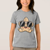 Koele Zeester met Zonnebril Strandvibes Tri-Blend Shirt (Voorkant)