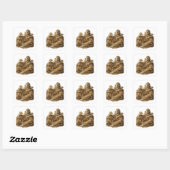 Koele zilveren abstracte vierkante sticker (Vel)