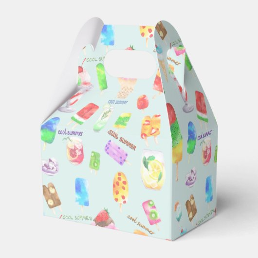 koele zomer- ijs, populier en koude drink bedankdoosjes (Achterkant)