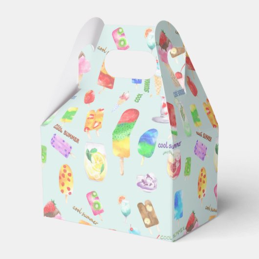 koele zomer- ijs, populier en koude drink bedankdoosjes (Voorkant Zijde)