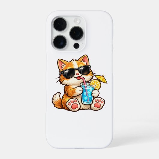 Koele Zomer Kat iPhone Hoesje (Achterkant)