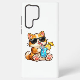Koele Zomer Kat Samsung Galaxy Hoesje