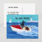 Koele Zomer Labradors Nieuw Adres 3 Aankondigingskaart (Voorkant / Achterkant)