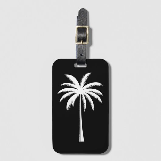 Koele zomer vakantie zonsondergang strand palmboom bagagelabel (Voorkant (verticaal))