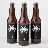 Koele zomer vakantie zonsondergang strand palmboom bier etiket (Flessen)