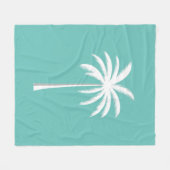 Koele zomer vakantie zonsondergang strand palmboom fleece deken (Voorkant (Horizontaal))