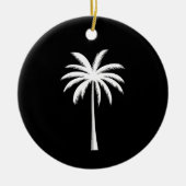 Koele zomer vakantie zonsondergang strand palmboom keramisch ornament (Voorkant)