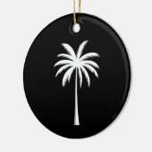 Koele zomer vakantie zonsondergang strand palmboom keramisch ornament (Links)