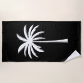 Koele zomer vakantie zonsondergang strand palmboom strandlaken (Voorkant)