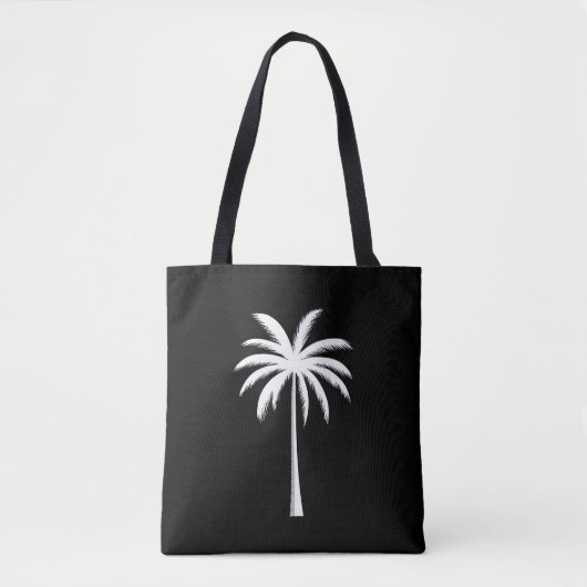 Koele zomer vakantie zonsondergang strand palmboom tote bag (Voorkant)