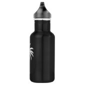 Koele zomer vakantie zonsondergang strand palmboom waterfles (Rechts)