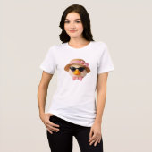 Koele zomereend met zonnebril Tri-Blend shirt (Voorkant volledig)