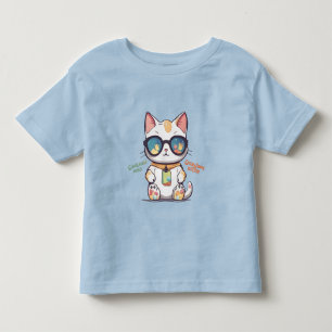 Koele zomerkat met een zonnebril kinder shirts