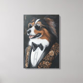Koele zonnebril Shetland Sheepdog | Sheltie Canvas Afdruk (Voorkant)