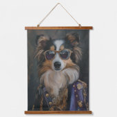 Koele zonnebril Shetland Sheepdogs | Sheltie Hangend Wandkleed (Voorkant 2)